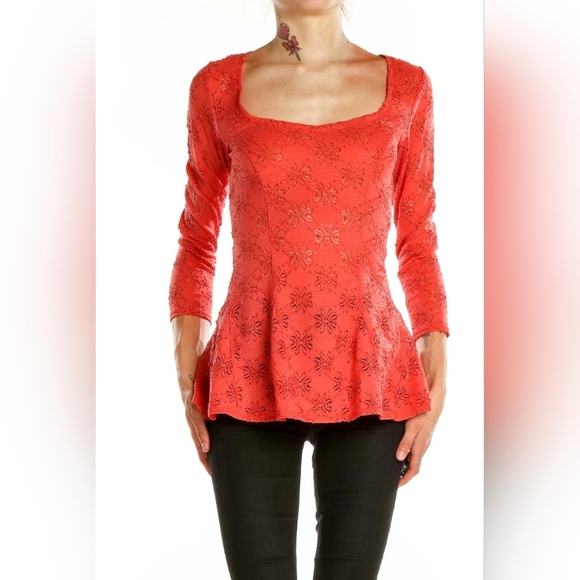 NWT FREE PEOPLE Daisy Pointelle Peplum Top - Picture 2 of 15